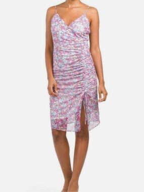 BCBGeneration Floral Ruched Mini Dress in Pink